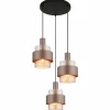 Luminaires Globo Lighting Milley Suspension Noir, 3 lumières* Lampes En Verre