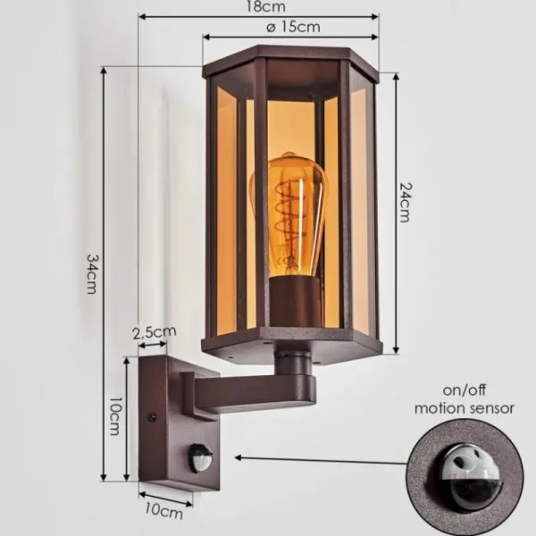 hofstein Monfanim Lampe murale d´extérieur Rouille, 1 lumière* Lampes Modernes