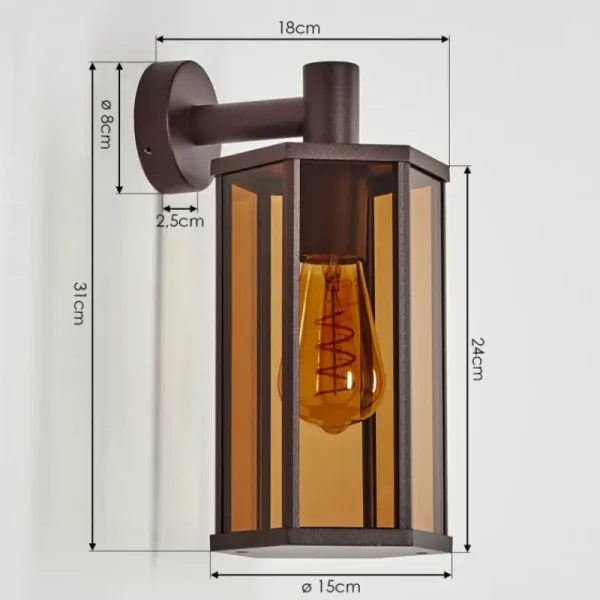 hofstein Monfanim Lampe murale d´extérieur Rouille, 1 lumière* Lampes Modernes