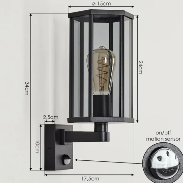 hofstein Monfanim Lampe murale d´extérieur Noir, 1 lumière* Lampes Modernes