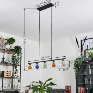 hofstein Monsul Plafonnier Noir, 5 lumières* Lampes Modernes