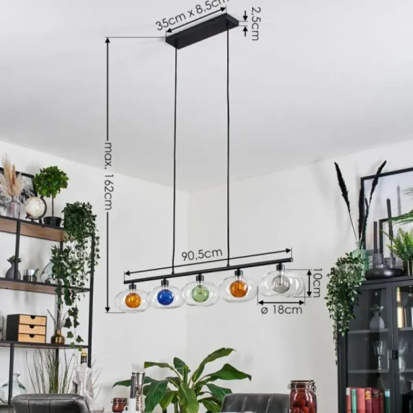 hofstein Monsul Plafonnier Noir, 5 lumières* Lampes Modernes