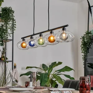 hofstein Monsul Plafonnier Noir, 5 lumières* Lampes Modernes