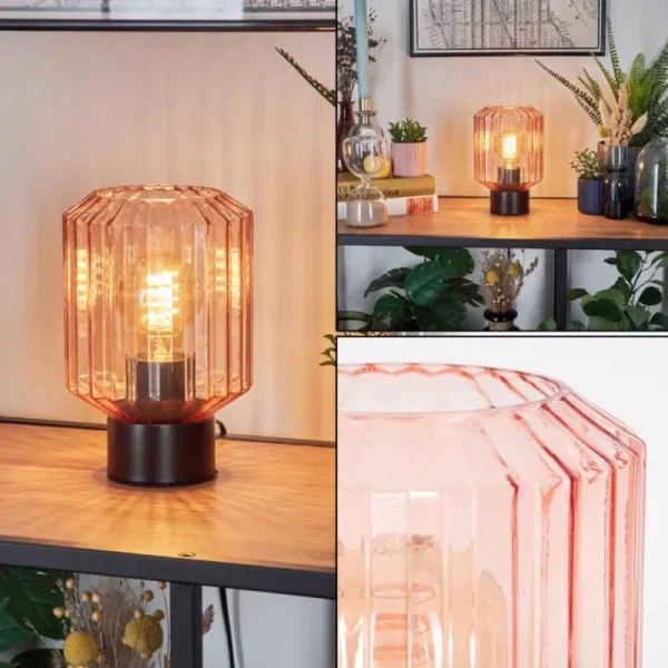 hofstein Moruja Lampe à poser Noir, 1 lumière* Lampes En Verre