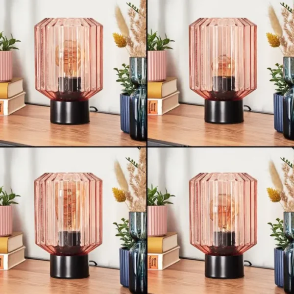 hofstein Moruja Lampe à poser Noir, 1 lumière* Lampes En Verre