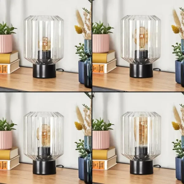 hofstein Moruja Lampe à poser Noir, 1 lumière* Lampes En Verre