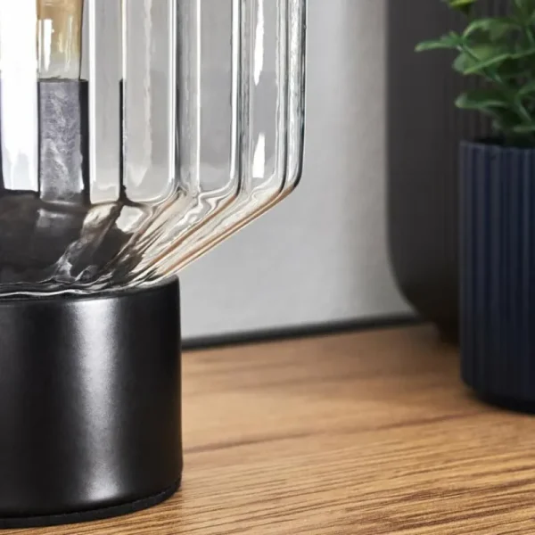 hofstein Moruja Lampe à poser Noir, 1 lumière* Lampes En Verre