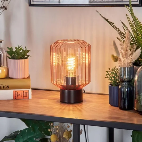 hofstein Moruja Lampe à poser Noir, 1 lumière* Lampes En Verre