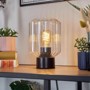 hofstein Moruja Lampe à poser Noir, 1 lumière* Lampes En Verre