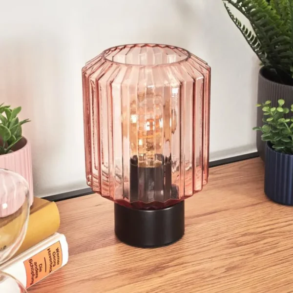 hofstein Moruja Lampe à poser Noir, 1 lumière* Lampes En Verre
