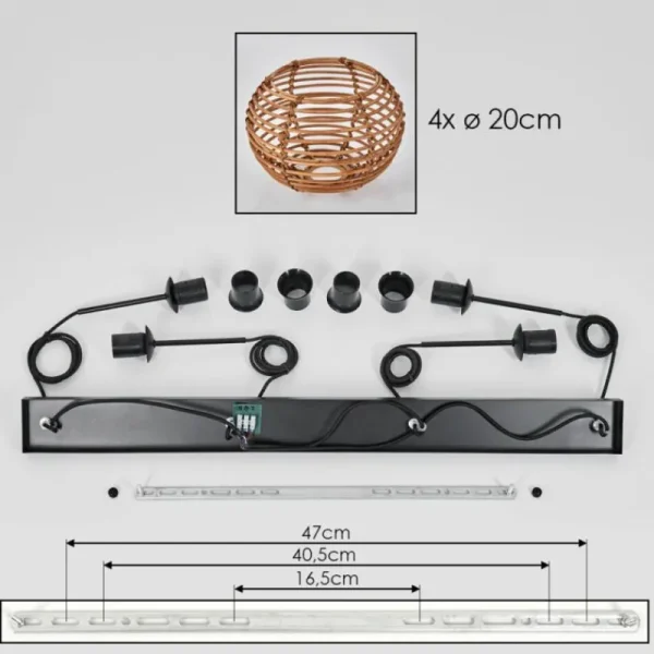 hofstein Mulstrand Suspension Écru, 4 lumières* Lampes Modernes