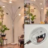 hofstein Nikkala Lampadaire Chrome, Marbre, Blanc, 5 lumières* Lampes Modernes