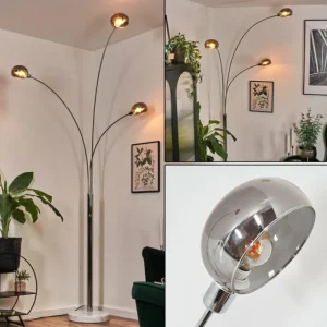 hofstein Nikkala Lampadaire Chrome, Blanc, 3 lumières* Lampes Modernes