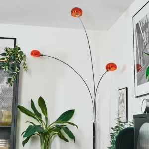 hofstein Nikkala Lampadaire Chrome, Blanc, 3 lumières* Lampes En Verre
