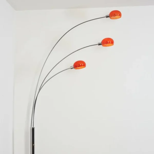 hofstein Nikkala Lampadaire Chrome, Blanc, 3 lumières* Lampes En Verre