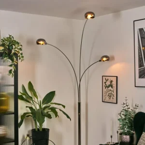 hofstein Nikkala Lampadaire Chrome, Blanc, 3 lumières* Lampes Modernes