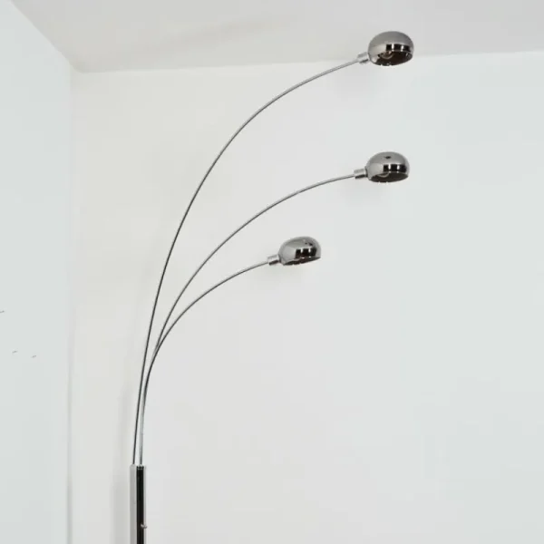 hofstein Nikkala Lampadaire Chrome, Blanc, 3 lumières* Lampes Modernes