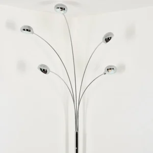 hofstein Nikkala Lampadaire Chrome, Marbre, Blanc, 5 lumières* Lampes Modernes