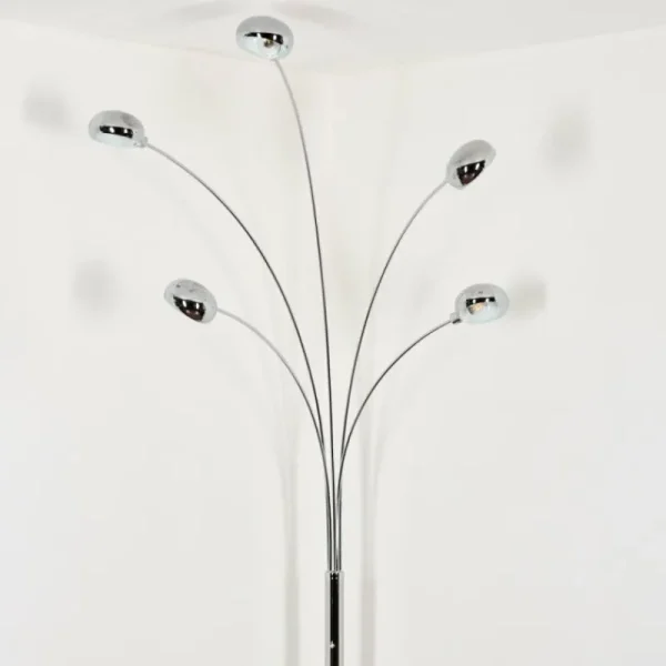 hofstein Nikkala Lampadaire Chrome, Marbre, Blanc, 5 lumières* Lampes Modernes