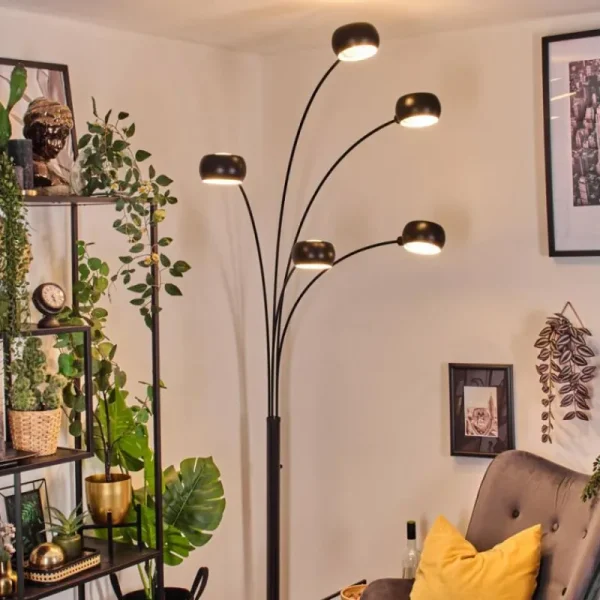 hofstein Nikkala Lampadaire Marbre, Noir, 5 lumières* Lampes Modernes