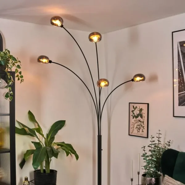 hofstein Nikkala Lampadaire Noir, 5 lumières* Lampes Modernes