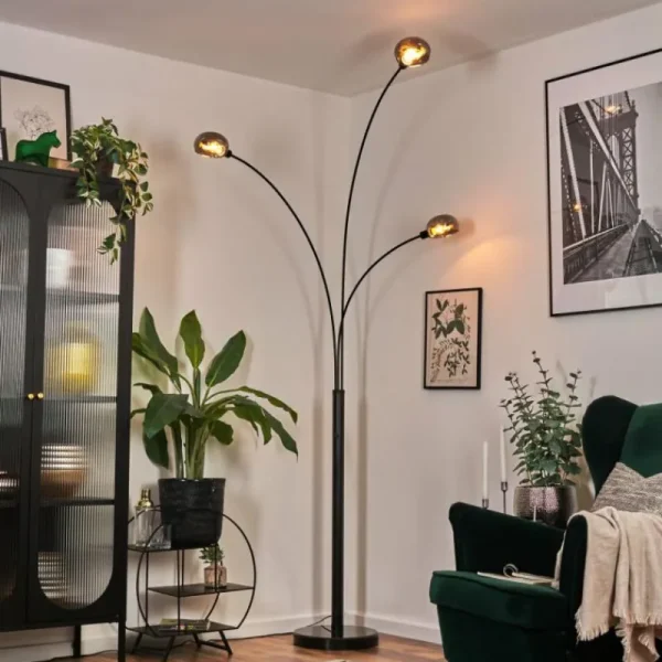 hofstein Nikkala Lampadaire Noir, 3 lumières* Lampes Modernes
