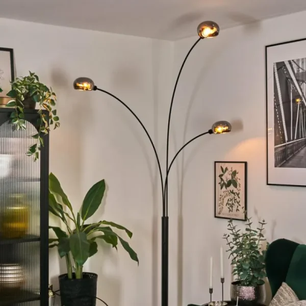 hofstein Nikkala Lampadaire Noir, 3 lumières* Lampes Modernes