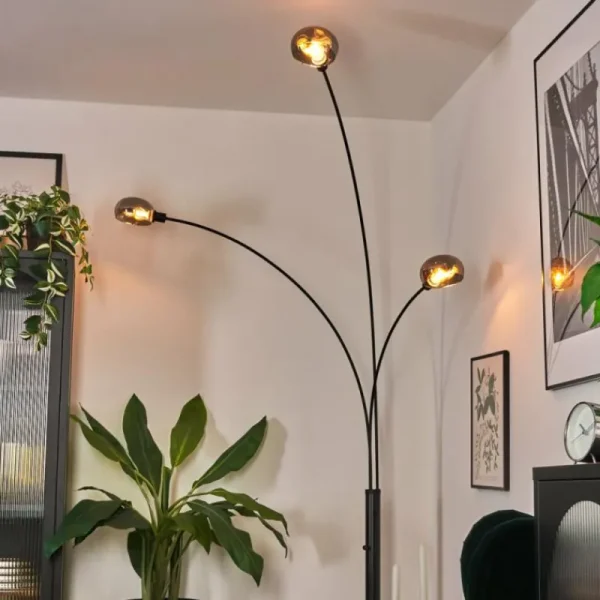 hofstein Nikkala Lampadaire Noir, 3 lumières* Lampes Modernes