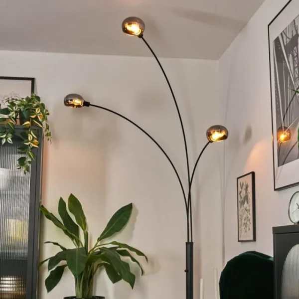 hofstein Nikkala Lampadaire Noir, 3 lumières* Lampes Modernes