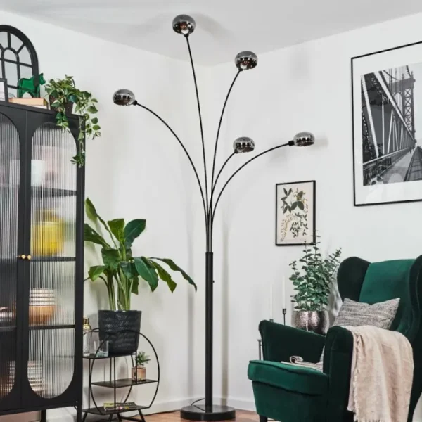 hofstein Nikkala Lampadaire Noir, 5 lumières* Lampes Modernes