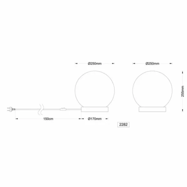 Luminaires Globo Lighting Norta Lampe à poser Blanc, 1 lumière* Lampes En Verre