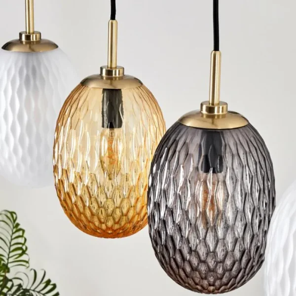 hofstein Nyberget Suspension, Boule lumineuse, Suspension Laiton, 4 lumières* Lampes Modernes