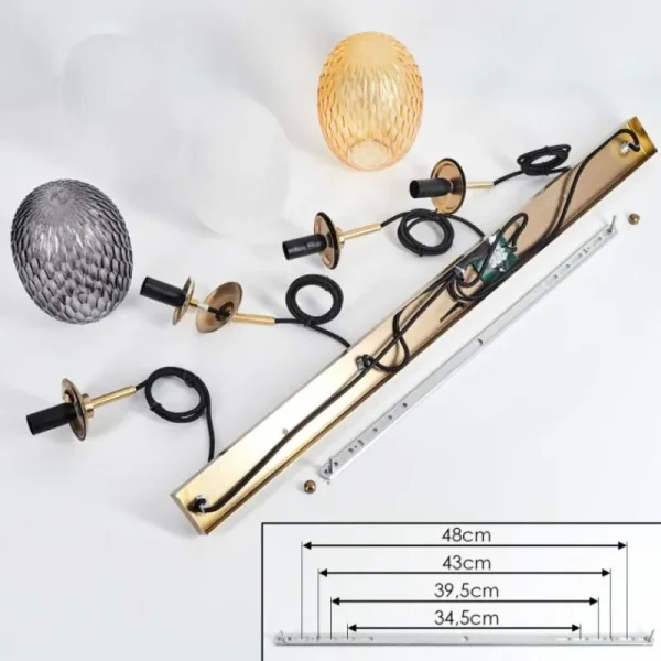 hofstein Nyberget Suspension, Boule lumineuse, Suspension Laiton, 4 lumières* Lampes Modernes