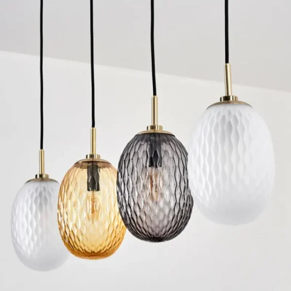 hofstein Nyberget Suspension, Boule lumineuse, Suspension Laiton, 4 lumières* Lampes Modernes