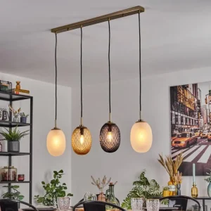 hofstein Nyberget Suspension, Boule lumineuse, Suspension Laiton, 4 lumières* Lampes Modernes