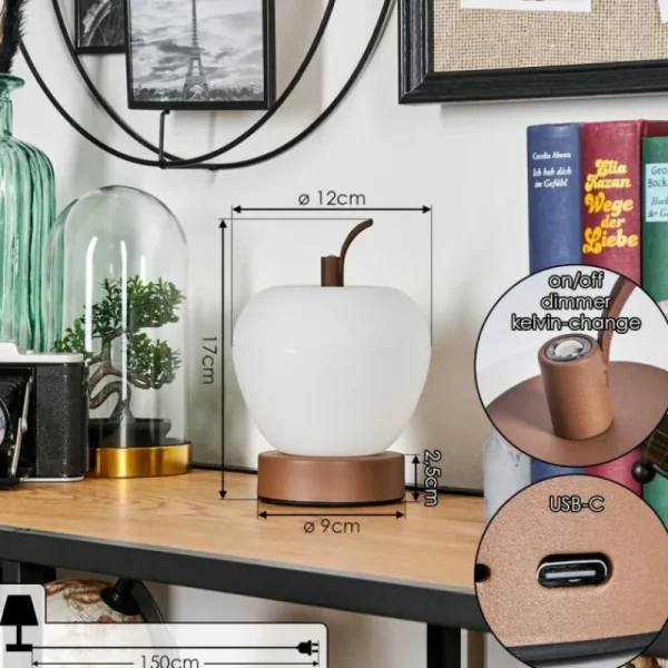 hofstein Opsaheden Lampe à poser LED Brun, Blanc, 1 lumière* Lampes Modernes