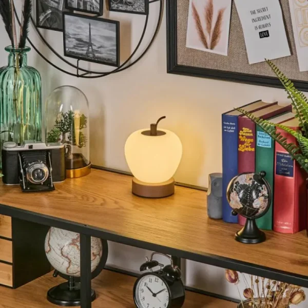 hofstein Opsaheden Lampe à poser LED Brun, Blanc, 1 lumière* Lampes Modernes