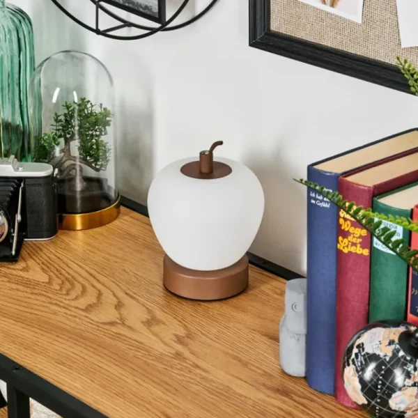 hofstein Opsaheden Lampe à poser LED Brun, Blanc, 1 lumière* Lampes Modernes