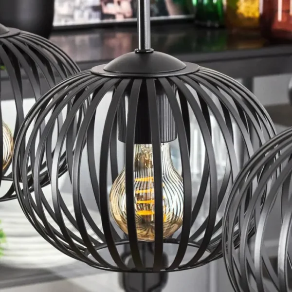 hofstein Oravi Suspension Noir, 4 lumières* Lampes Modernes