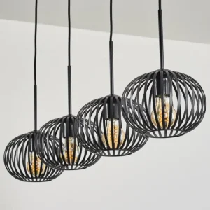 hofstein Oravi Suspension Noir, 4 lumières* Lampes Modernes
