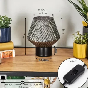 hofstein Paderne Lampe à poser Noir, 1 lumière* Lampes Modernes