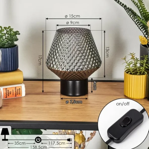 hofstein Paderne Lampe à poser Noir, 1 lumière* Lampes Modernes