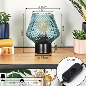hofstein Paderne Lampe à poser Noir, 1 lumière* Lampes En Verre