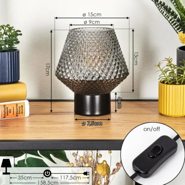 hofstein Paderne Lampe à poser Noir, 1 lumière* Lampes Modernes