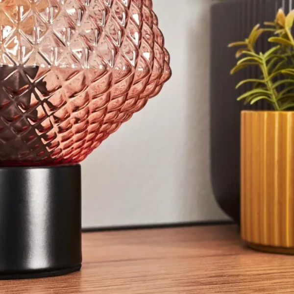 hofstein Paderne Lampe à poser Noir, 1 lumière* Lampes En Verre
