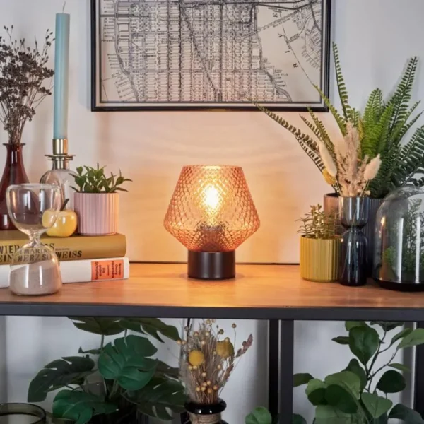 hofstein Paderne Lampe à poser Noir, 1 lumière* Lampes En Verre