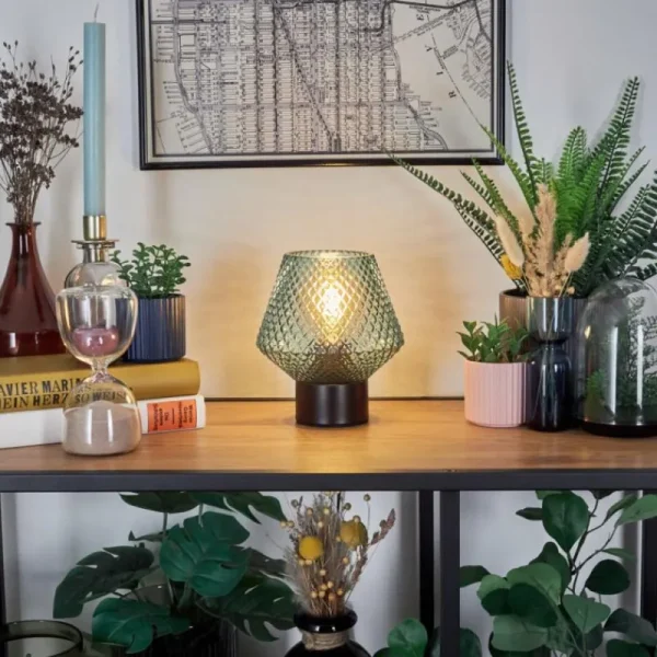 hofstein Paderne Lampe à poser Noir, 1 lumière* Lampes En Verre