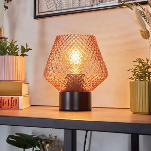 hofstein Paderne Lampe à poser Noir, 1 lumière* Lampes En Verre