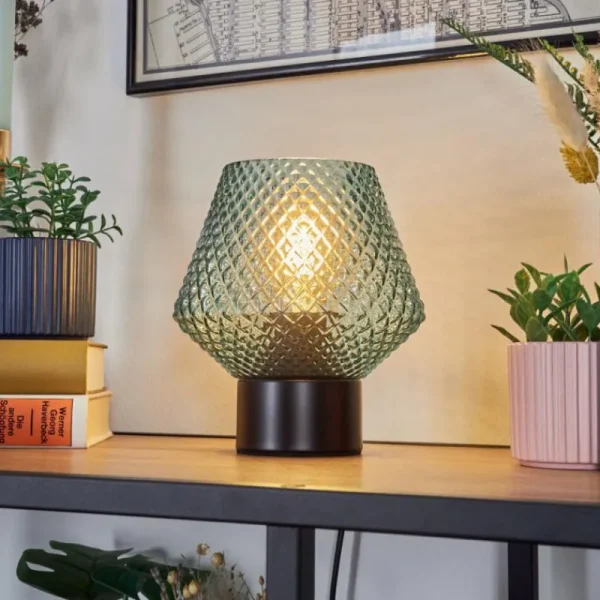 hofstein Paderne Lampe à poser Noir, 1 lumière* Lampes En Verre