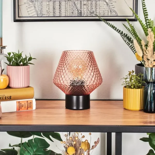 hofstein Paderne Lampe à poser Noir, 1 lumière* Lampes En Verre